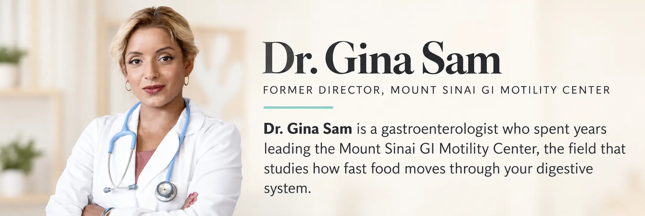 Dr. Gina Sam, gastroenterologist and former director of the Mount Sinai GI Motility Center